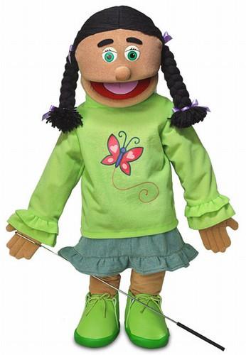 Katie, Peach Girl, Full Body, Ventriloquist Style Puppet, (25 Inches)